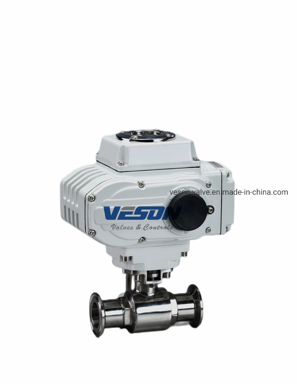 2 Way 2" PVC Electric Ball Valve, DC12V Large Torque Motorized Valve with Manual Operation and Indicator