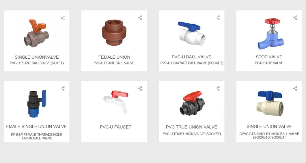 Plastic (PPR/UPVC/PVC/ CPVC) Pipe Fitting and Ball Valve with Pn10 /Pn16/ ASTM Standard