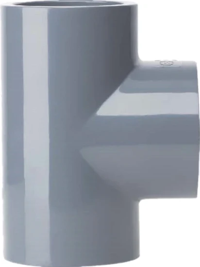 Estándar DIN de alta calidad para el suministro de agua Anillo de goma Codo de plástico Montaje de tubería Conexión de tubería en T de PVC Accesorios de tubería de presión de UPVC Conexión de tubería de plomería de UPVC