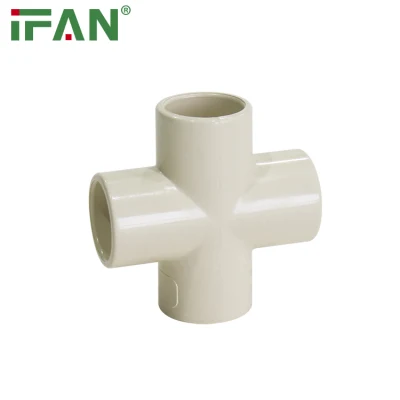 Precio de fábrica de accesorios de tubería de PVC/UPVC/CPVC de Ifan Sch40 Sch80 ASTM2846 Fourway para suministro de agua